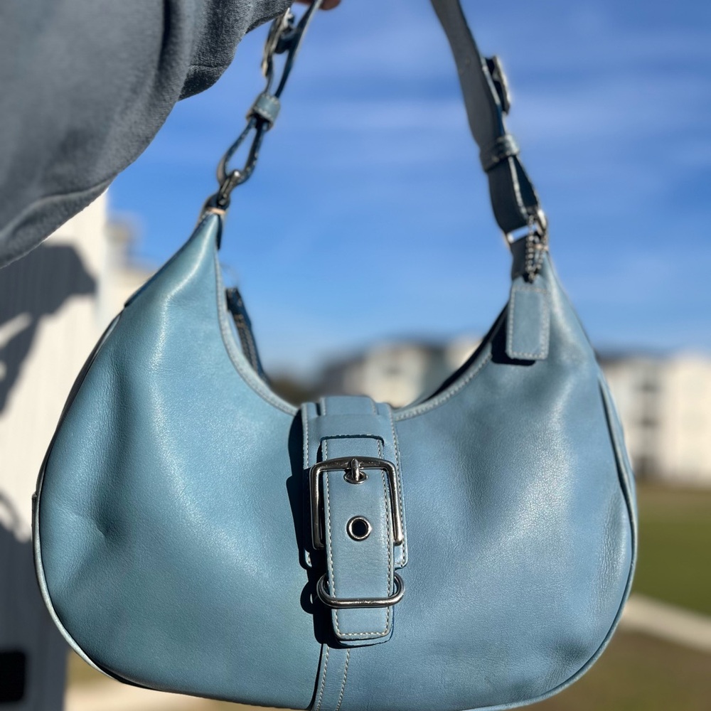 Coach blue hobo shoulder bag